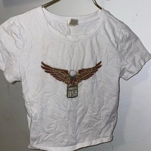 Sheen white tee with eagle medium